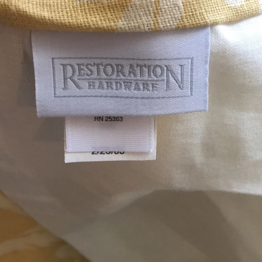 (1) 108” Restoration Hardware Linen Damask Drapery